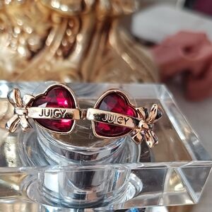 Juicy Couture Red Heart Bow Earrings